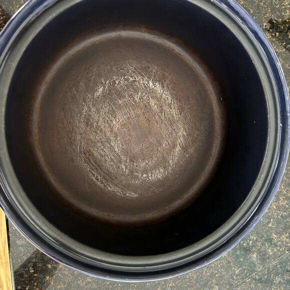 Vintage red, white and blue enamelware pot - Picture 3 of 12